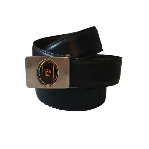 Vintage Pierre Cardin Black Leather Belt Men's size XXL 44 in long - Picture 2 of 12